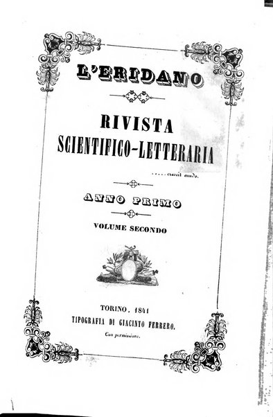 L'Eridano rivista scientifico-letteraria