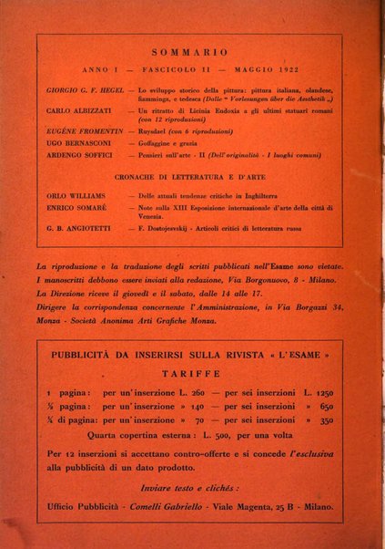 L'esame rivista mensile di coltura e d'arte