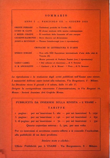 L'esame rivista mensile di coltura e d'arte