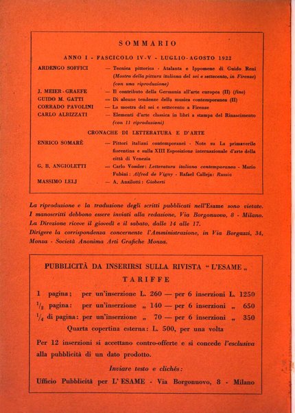 L'esame rivista mensile di coltura e d'arte