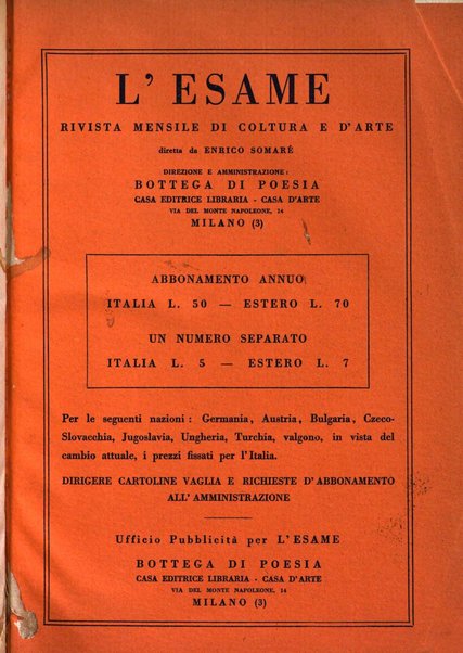 L'esame rivista mensile di coltura e d'arte