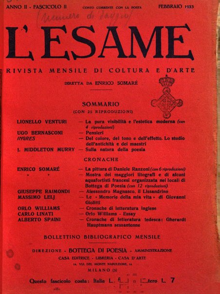 L'esame rivista mensile di coltura e d'arte