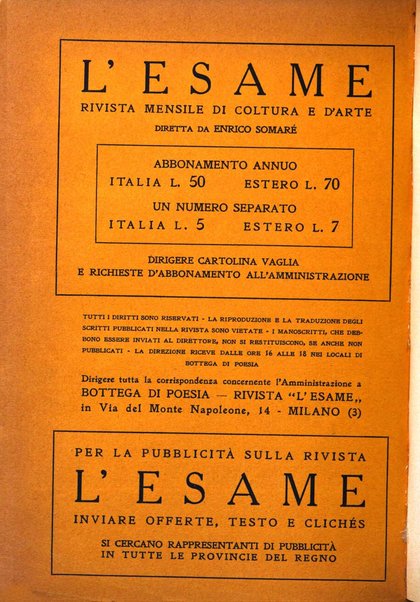 L'esame rivista mensile di coltura e d'arte