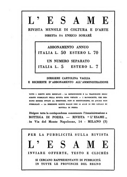 L'esame rivista mensile di coltura e d'arte