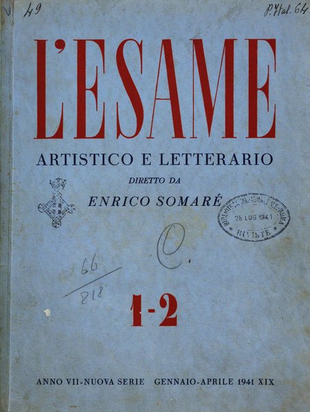 L'esame artistico e letterario rivista mensile