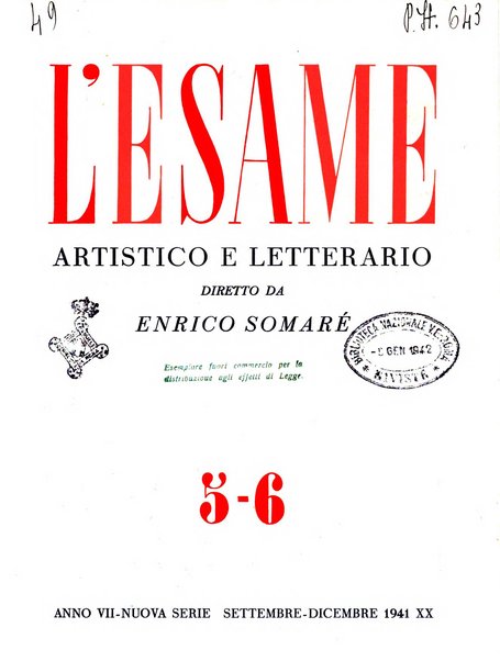 L'esame artistico e letterario rivista mensile