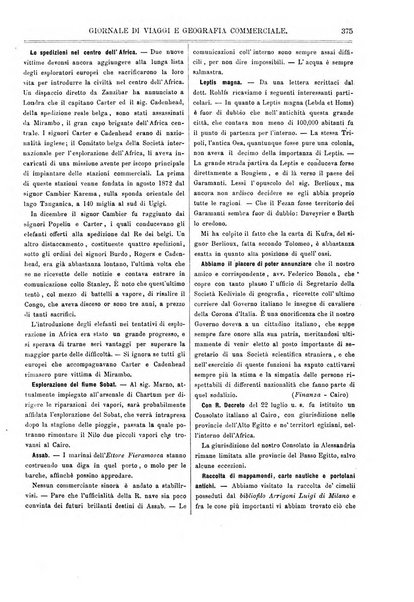 L'esploratore giornale di viaggi e di geografia commerciale