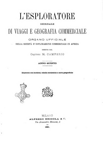 L'esploratore giornale di viaggi e di geografia commerciale