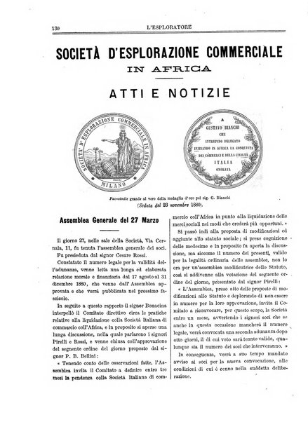 L'esploratore giornale di viaggi e di geografia commerciale