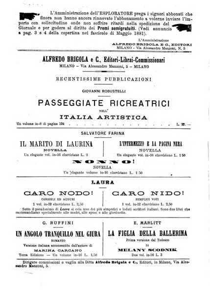 L'esploratore giornale di viaggi e di geografia commerciale