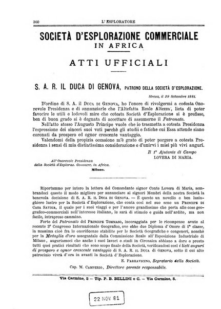 L'esploratore giornale di viaggi e di geografia commerciale