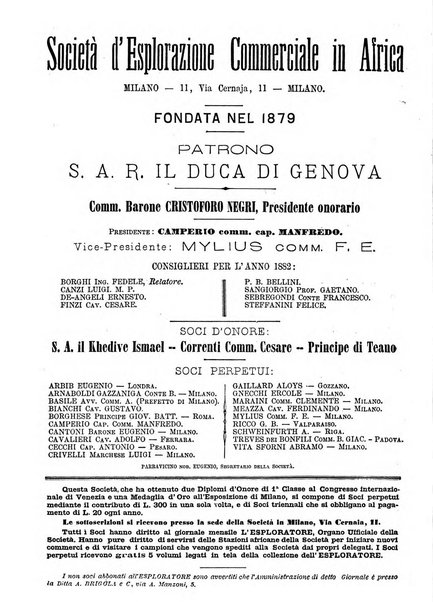 L'esploratore giornale di viaggi e di geografia commerciale