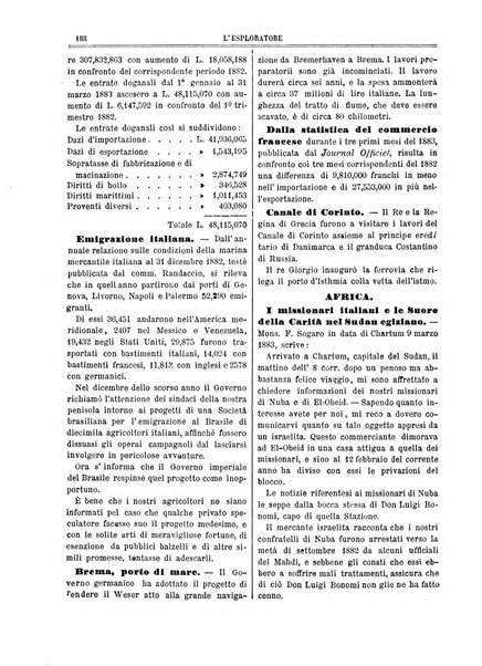 L'esploratore giornale di viaggi e di geografia commerciale