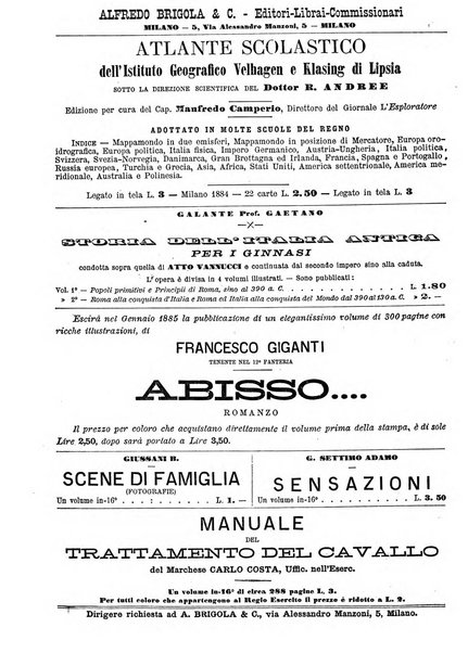 L'esploratore giornale di viaggi e di geografia commerciale