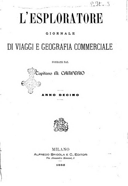 L'esploratore giornale di viaggi e di geografia commerciale