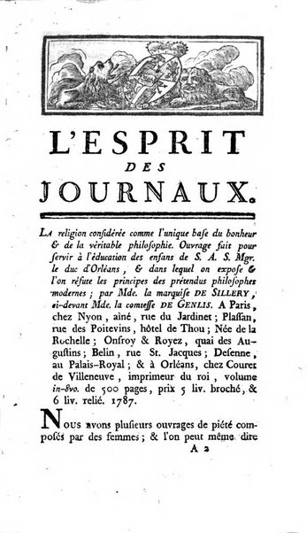 L'esprit des journaux françois et étrangers