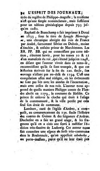 L'esprit des journaux françois et étrangers