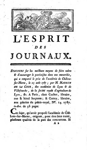 L'esprit des journaux françois et étrangers