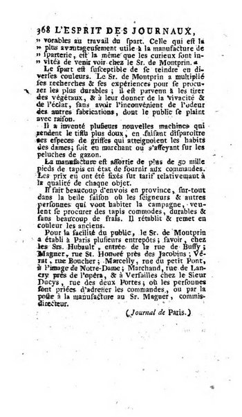 L'esprit des journaux françois et étrangers