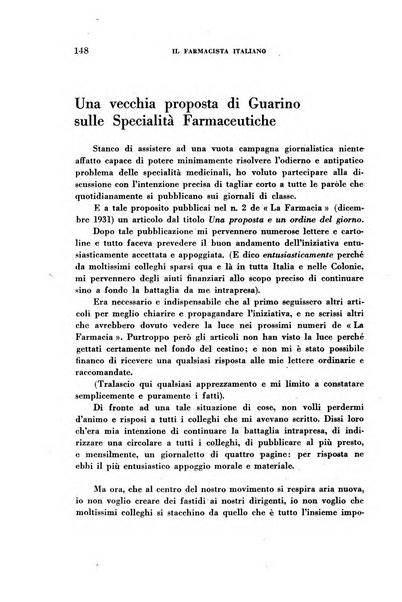 Il farmacista italiano bollettino ufficiale mensile del Sindacato nazionale fascista dei farmacisti