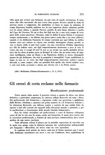 Il farmacista italiano bollettino ufficiale mensile del Sindacato nazionale fascista dei farmacisti