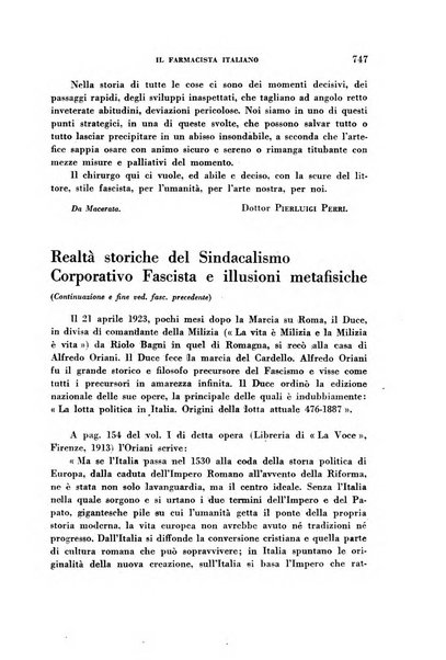 Il farmacista italiano bollettino ufficiale mensile del Sindacato nazionale fascista dei farmacisti