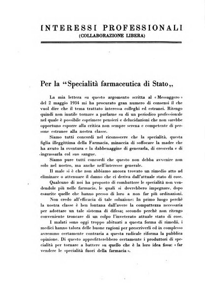 Il farmacista italiano bollettino ufficiale mensile del Sindacato nazionale fascista dei farmacisti