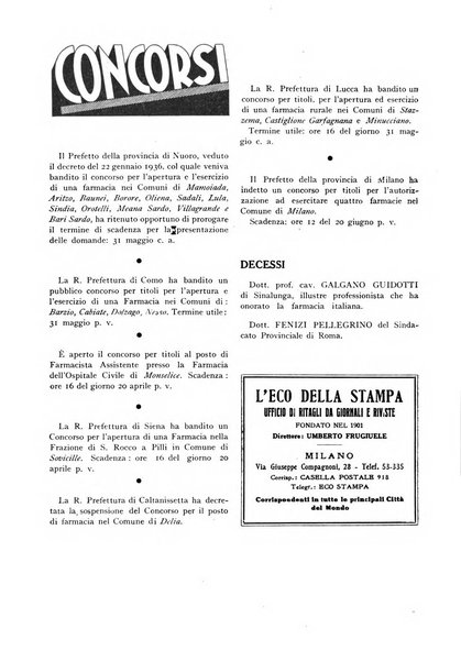 Il farmacista italiano bollettino ufficiale mensile del Sindacato nazionale fascista dei farmacisti