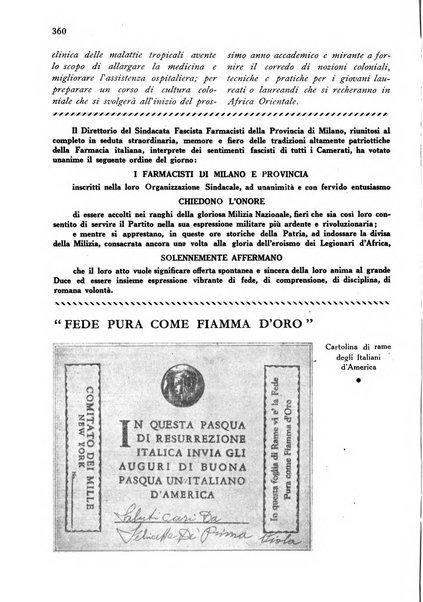 Il farmacista italiano bollettino ufficiale mensile del Sindacato nazionale fascista dei farmacisti