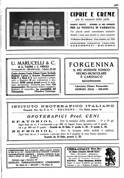 Il farmacista italiano bollettino ufficiale mensile del Sindacato nazionale fascista dei farmacisti