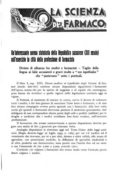 Il farmacista italiano bollettino ufficiale mensile del Sindacato nazionale fascista dei farmacisti