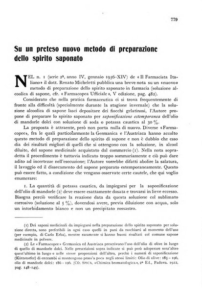 Il farmacista italiano bollettino ufficiale mensile del Sindacato nazionale fascista dei farmacisti