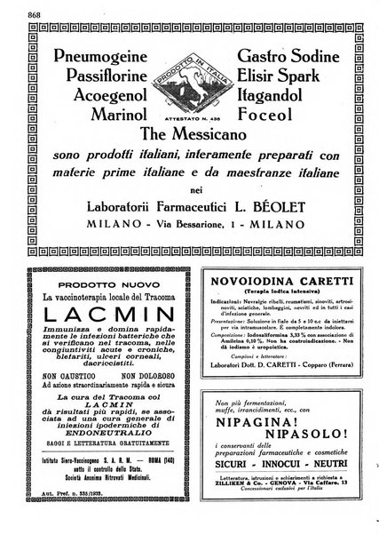 Il farmacista italiano bollettino ufficiale mensile del Sindacato nazionale fascista dei farmacisti