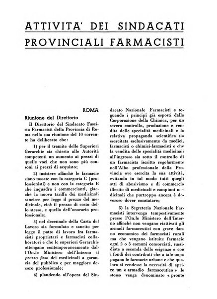 Il farmacista italiano bollettino ufficiale mensile del Sindacato nazionale fascista dei farmacisti