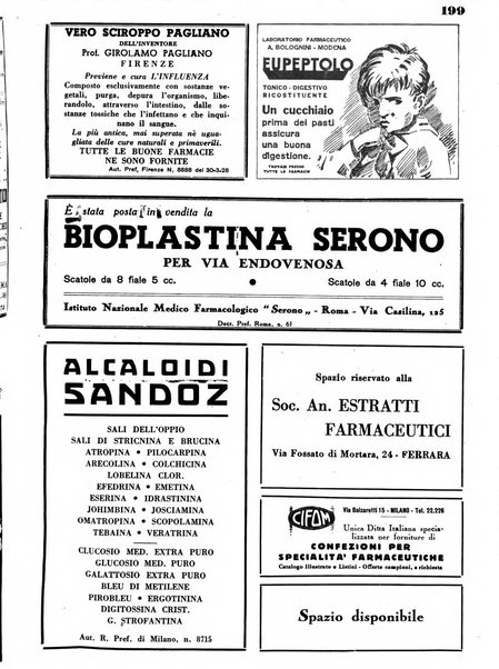 Il farmacista italiano bollettino ufficiale mensile del Sindacato nazionale fascista dei farmacisti