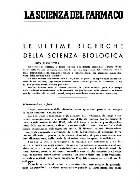 Il farmacista italiano bollettino ufficiale mensile del Sindacato nazionale fascista dei farmacisti