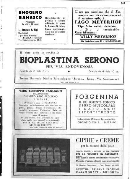 Il farmacista italiano bollettino ufficiale mensile del Sindacato nazionale fascista dei farmacisti