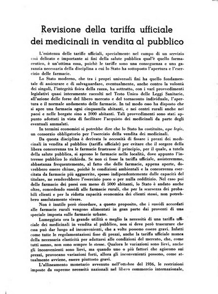 Il farmacista italiano bollettino ufficiale mensile del Sindacato nazionale fascista dei farmacisti