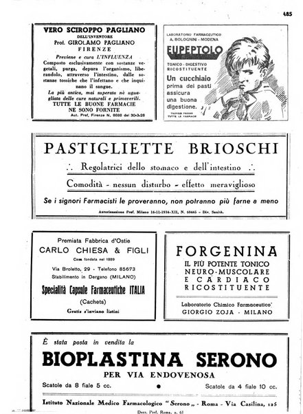 Il farmacista italiano bollettino ufficiale mensile del Sindacato nazionale fascista dei farmacisti