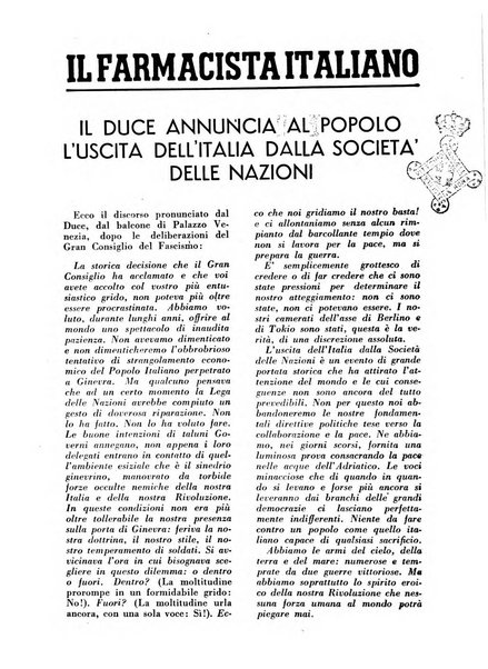 Il farmacista italiano bollettino ufficiale mensile del Sindacato nazionale fascista dei farmacisti