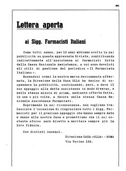 Il farmacista italiano bollettino ufficiale mensile del Sindacato nazionale fascista dei farmacisti