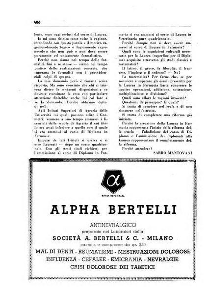 Il farmacista italiano bollettino ufficiale mensile del Sindacato nazionale fascista dei farmacisti