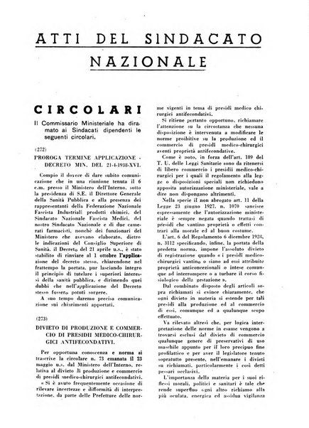 Il farmacista italiano bollettino ufficiale mensile del Sindacato nazionale fascista dei farmacisti