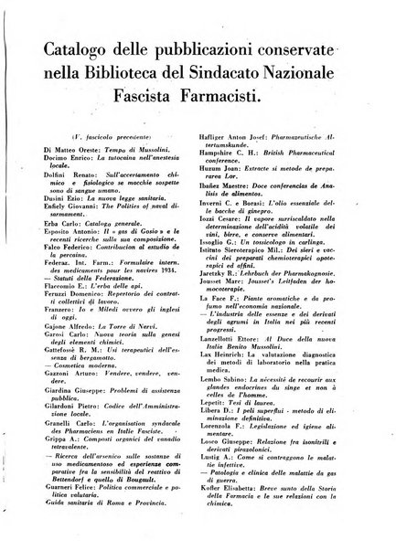 Il farmacista italiano bollettino ufficiale mensile del Sindacato nazionale fascista dei farmacisti