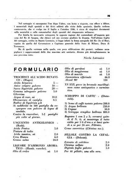 Il farmacista italiano bollettino ufficiale mensile del Sindacato nazionale fascista dei farmacisti