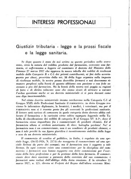 Il farmacista italiano bollettino ufficiale mensile del Sindacato nazionale fascista dei farmacisti