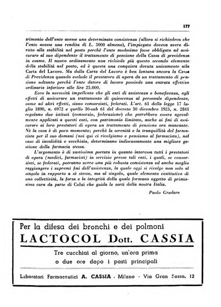 Il farmacista italiano bollettino ufficiale mensile del Sindacato nazionale fascista dei farmacisti