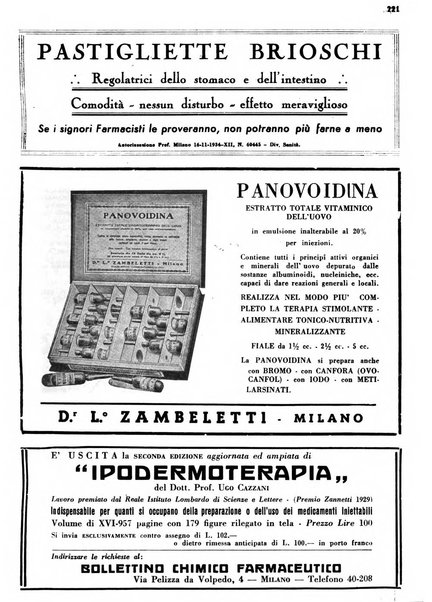 Il farmacista italiano bollettino ufficiale mensile del Sindacato nazionale fascista dei farmacisti