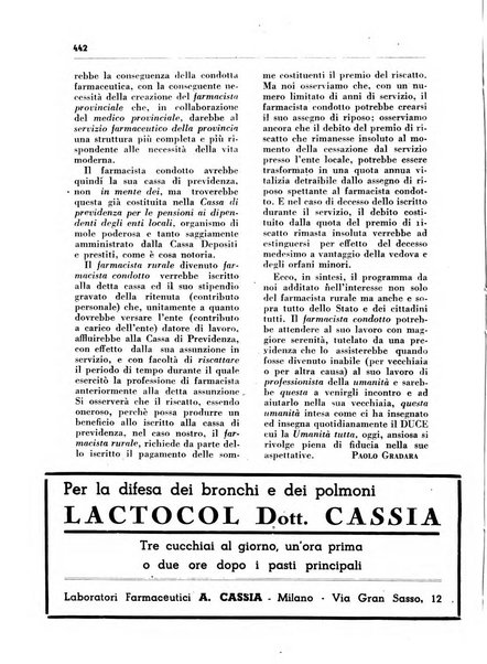 Il farmacista italiano bollettino ufficiale mensile del Sindacato nazionale fascista dei farmacisti