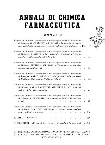 Il farmacista italiano bollettino ufficiale mensile del Sindacato nazionale fascista dei farmacisti